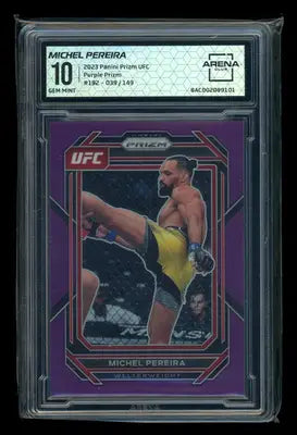 2023 Panini Prizm UFC Michel Pereira #192 Purple 039/149 MMA Arena Club 10 - UFC/MMA Card Single