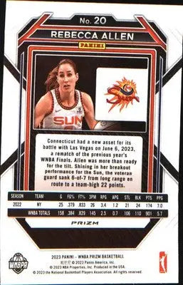 2023 Panini Prizm WNBA Green #20 Rebecca Allen - Basketball Card Single
