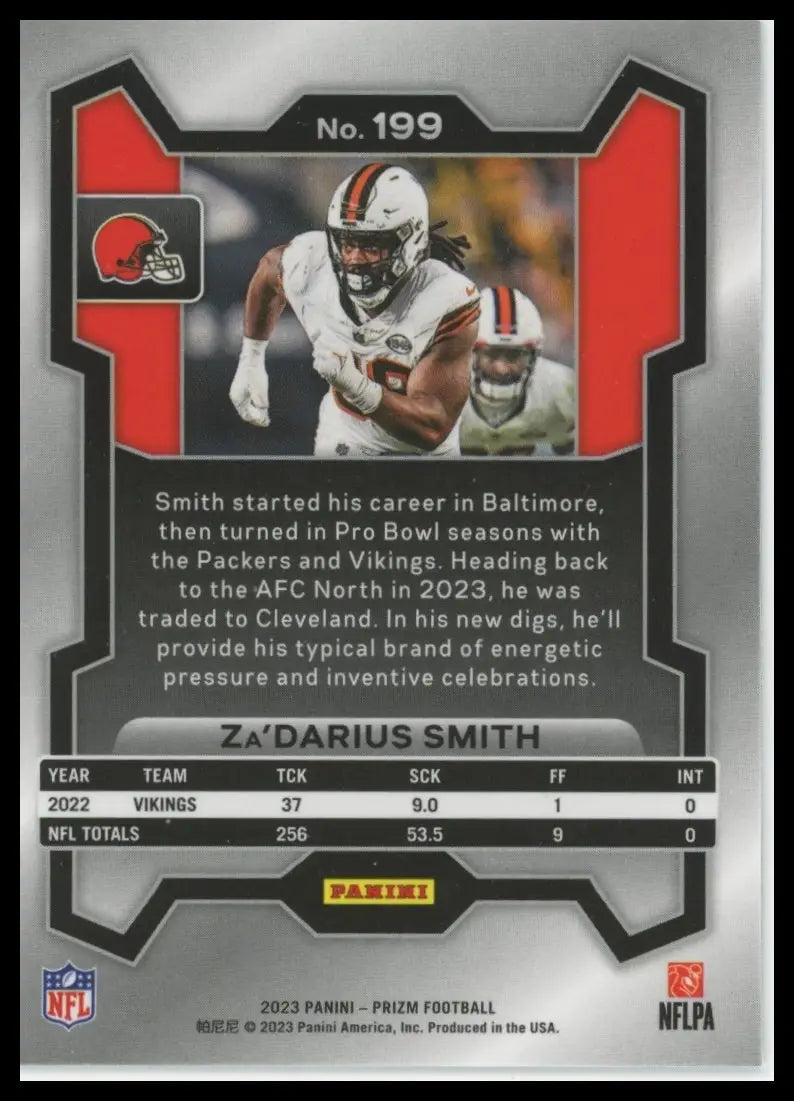 2023 Panini Prizm Za’Darius Smith 199 Cleveland Browns - Football Card Single