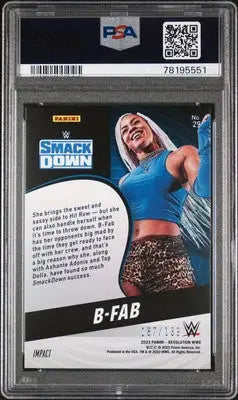 Graded WWE trading card featuring B-Fab from Panini Revolution WWE 2023 PSA 10