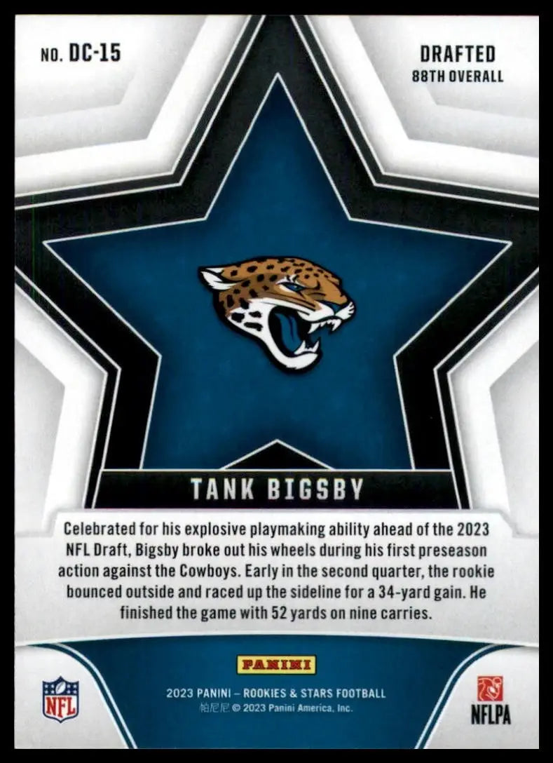 2023 Panini Rookies & Stars Draft Class Tank Bigsby #DC-15 Jacksonville Jaguars