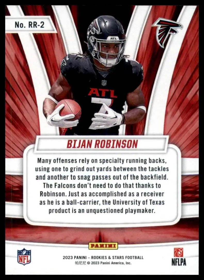 2023 Panini Rookies & Stars Rookie Rush Bijan Robinson #RR-2 Atlanta Falcons NFL