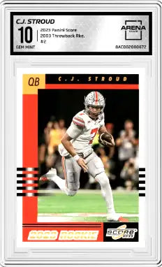 2023 Panini Score C.J. Stroud #2 2003 Throwback Rookies Football AC 10 - Football Card Single