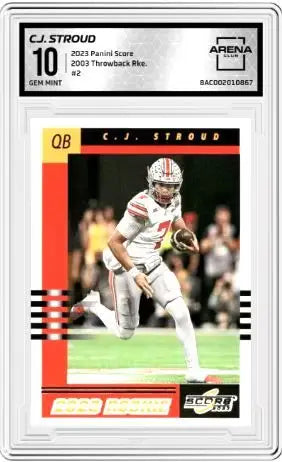 2023 Panini Score C.J. Stroud #2 2003 Throwback Rookies RC AC 10