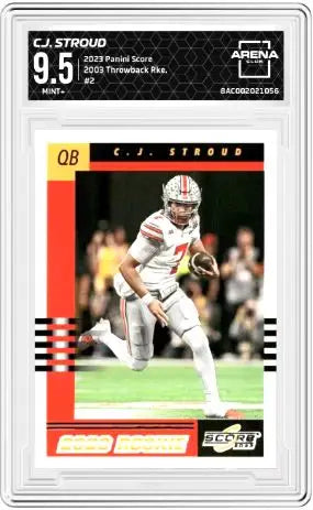 2023 Panini Score C.J. Stroud #2 2003 Throwback Rookies RC AC 9.5 - Football Card Single