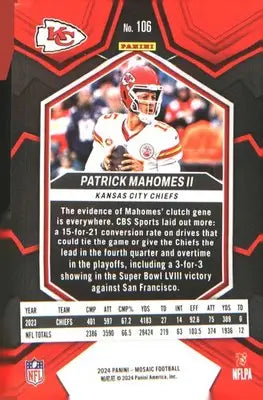 2023 Panini Select #140 Patrick Mahomes II - Football Card Single