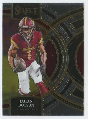 Original gloss Panini Select Jahan Dotson football trading card in Commanders uniform
