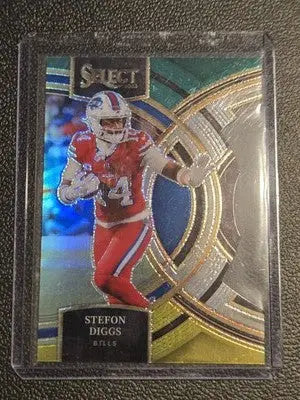2023 Panini Select #187 Stefon Diggs Green and Yellow Prizms Die Cuts - Football Card Single