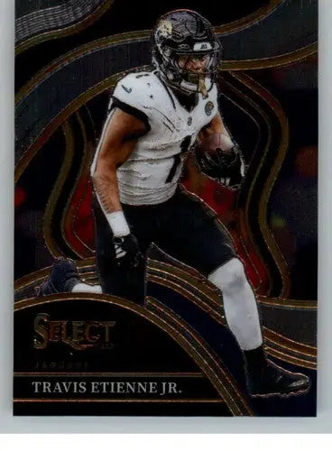 2023 Panini Select Travis Etienne Jr. NFL trading card with original gloss and club level design