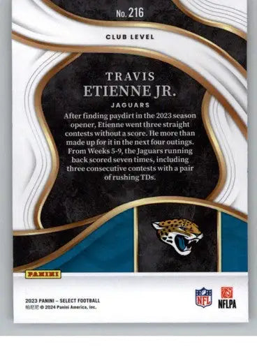 2023 Panini Select Club Level Travis Etienne Jr. Jaguars football trading card