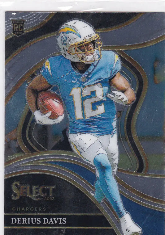 Derius Davis RC club level football card Los Angeles Chargers 2023 Panini Select