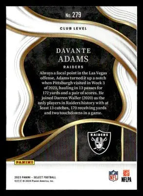 2023 Panini Select #279 Davante Adams Las Vegas Raiders - Football Card Single