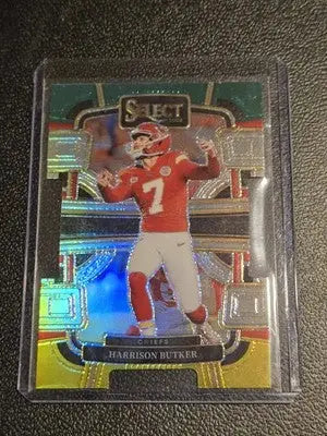 2023 Panini Select #48 Harrison Butker Green and Yellow Prizms Die Cuts - Football Card Single