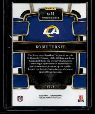 2023 Panini Select #54 Kobie Turner - Football Card Single