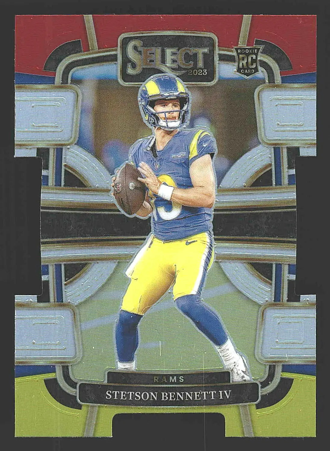2023 Panini Select #55 Stetson Bennett IV Red and Yellow Prizms Die Cuts - Football Card Single