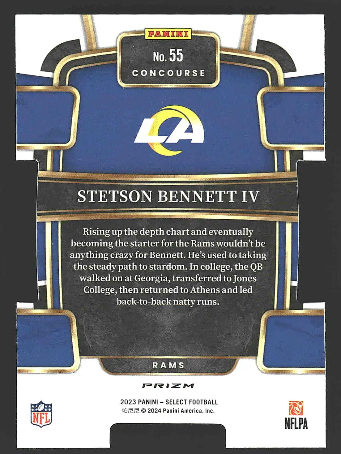 2023 Panini Select #55 Stetson Bennett IV Red and Yellow Prizms Die Cuts - Football Card Single