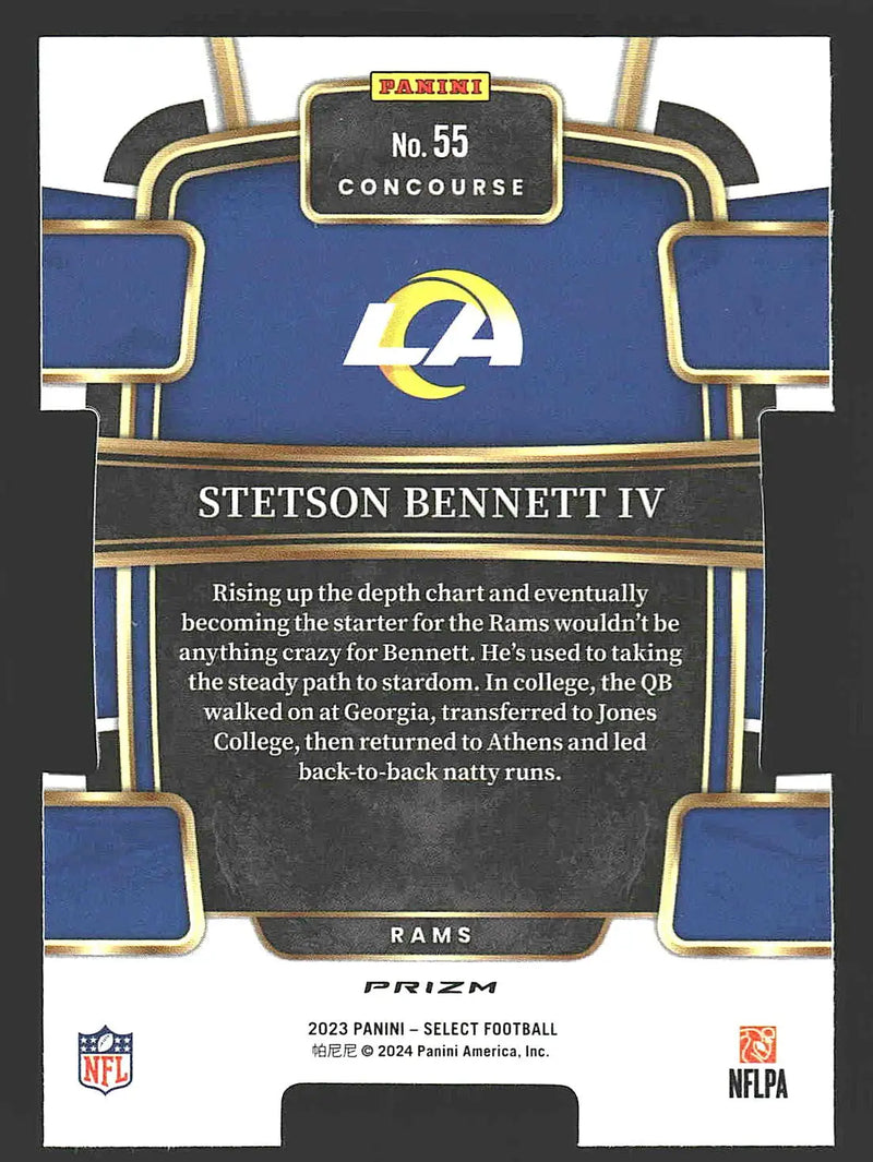 2023 Panini Select #55 Stetson Bennett IV Red and Yellow Prizms Die Cuts - Football Card Single