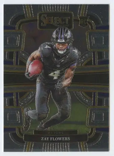 Original gloss Zay Flowers football card from Panini Select 2023 Ravens Concourse