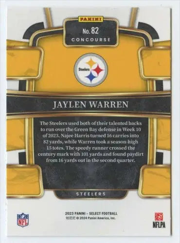 2023 Panini Select #82 Jaylen Warren NM-MT Steelers Concourse ID:76030 - Football Card Single