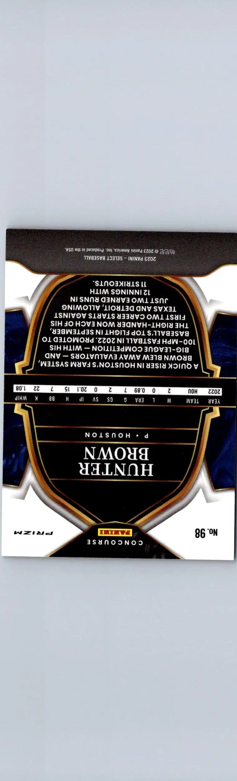 Hunter Brown baseball card hunter brown blue Panini Select 2023 product display
