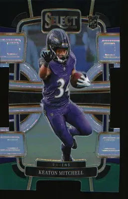 2023 Panini Select Black and Green Prizms Die Cuts #10 Keaton Mitchell Rookie RC - Football Card Single