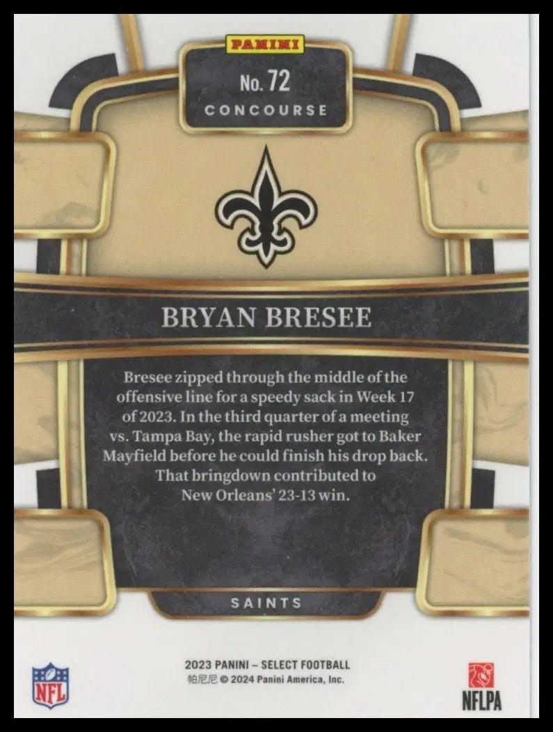 2023 Panini Select - Concourse Bryan Bresee #72 (RC) - Football Card Single