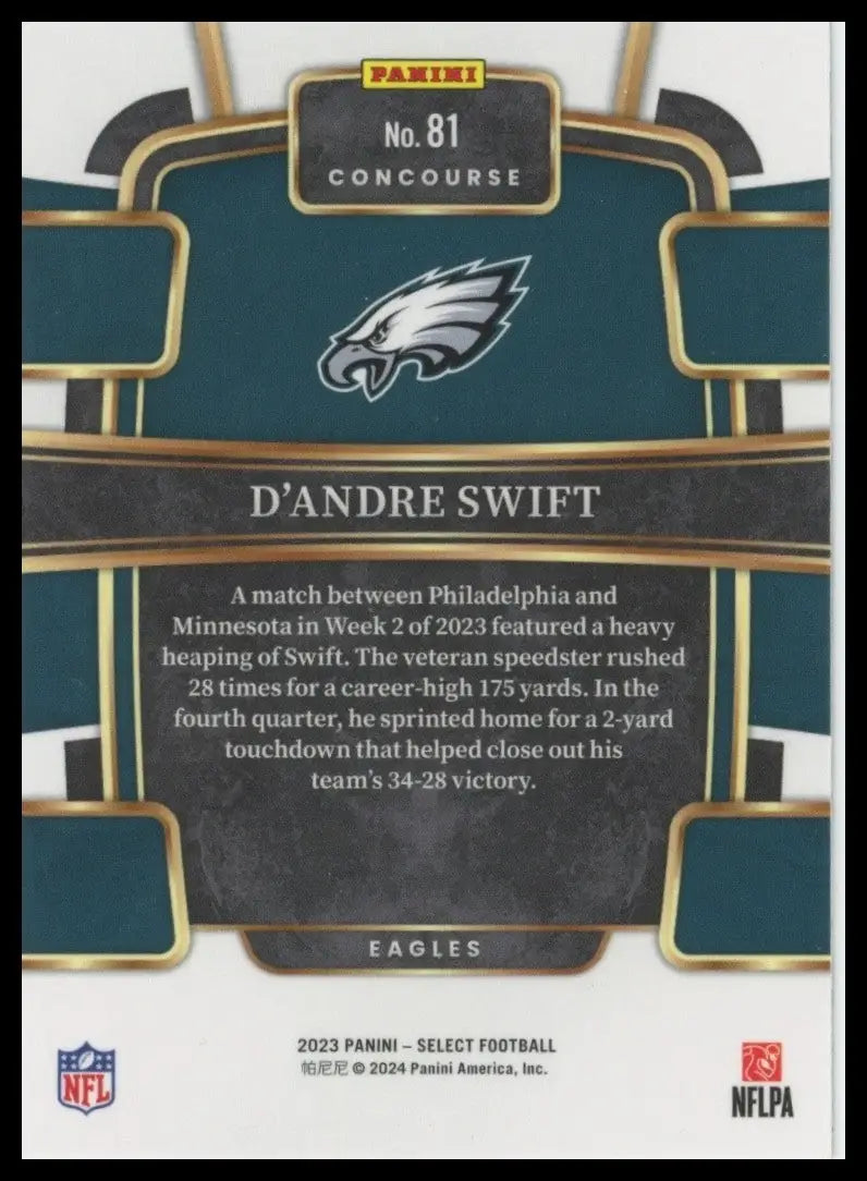2023 Panini Select - Concourse D’Andre Swift #81 - Football Card Single