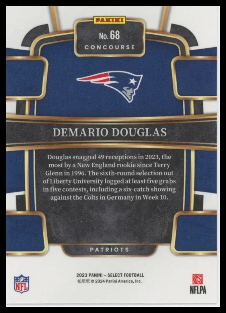 2023 Panini Select - Concourse Demario Douglas #68 (RC) - Football Card Single