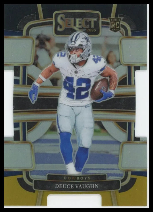 2023 Panini Select - Concourse Deuce Vaughn #28 Black & Gold Prizm Die-Cut (RC) - Football Card Single