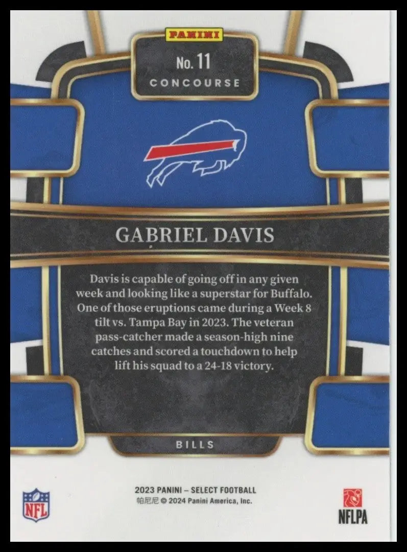 2023 Panini Select - Concourse Gabriel Davis #11 - Football Card Single