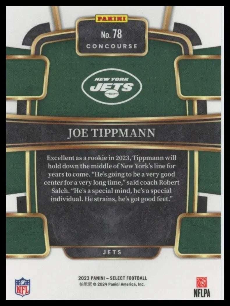 2023 Panini Select - Concourse Joe Tippmann #78 (RC) - Football Card Single