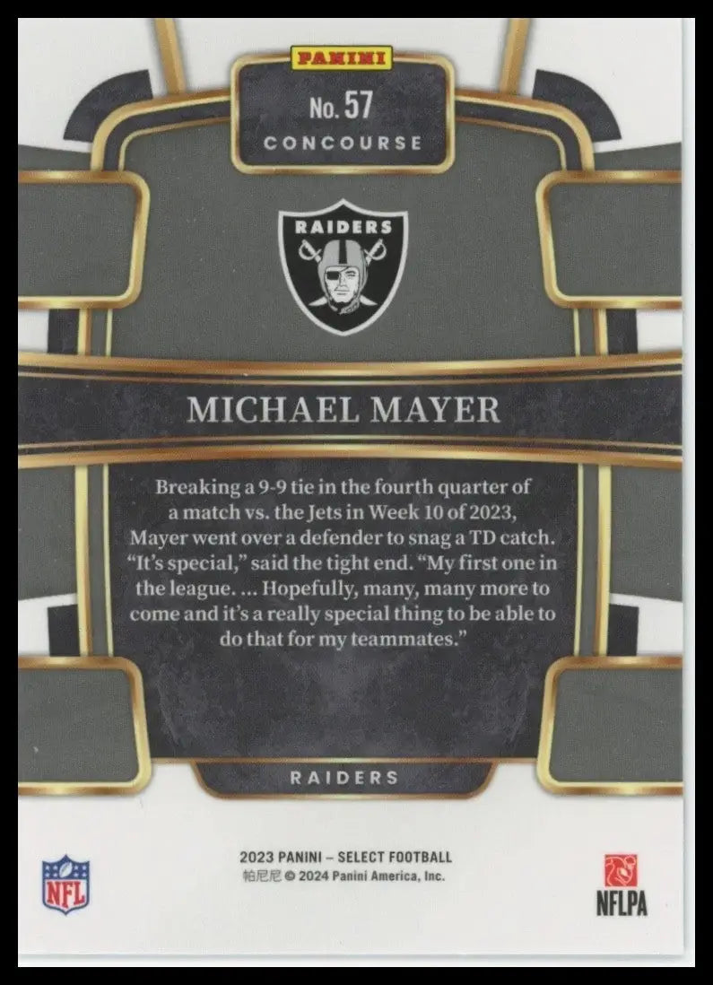 2023 Panini Select - Concourse Michael Mayer #57 (RC) - Football Card Single
