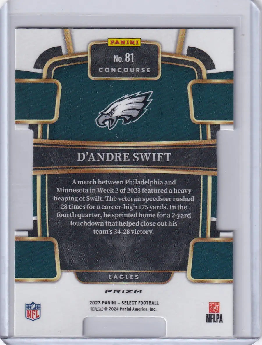 2023 Panini Select Concourse Red & Black Die-Cut #81 D’andre Swift - Eagles - Football Card Single