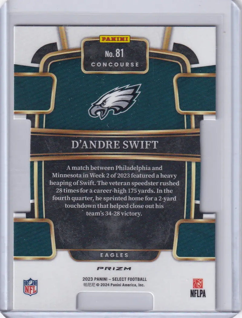 2023 Panini Select Concourse Red & Black Die-Cut #81 D’andre Swift - Eagles - Football Card Single