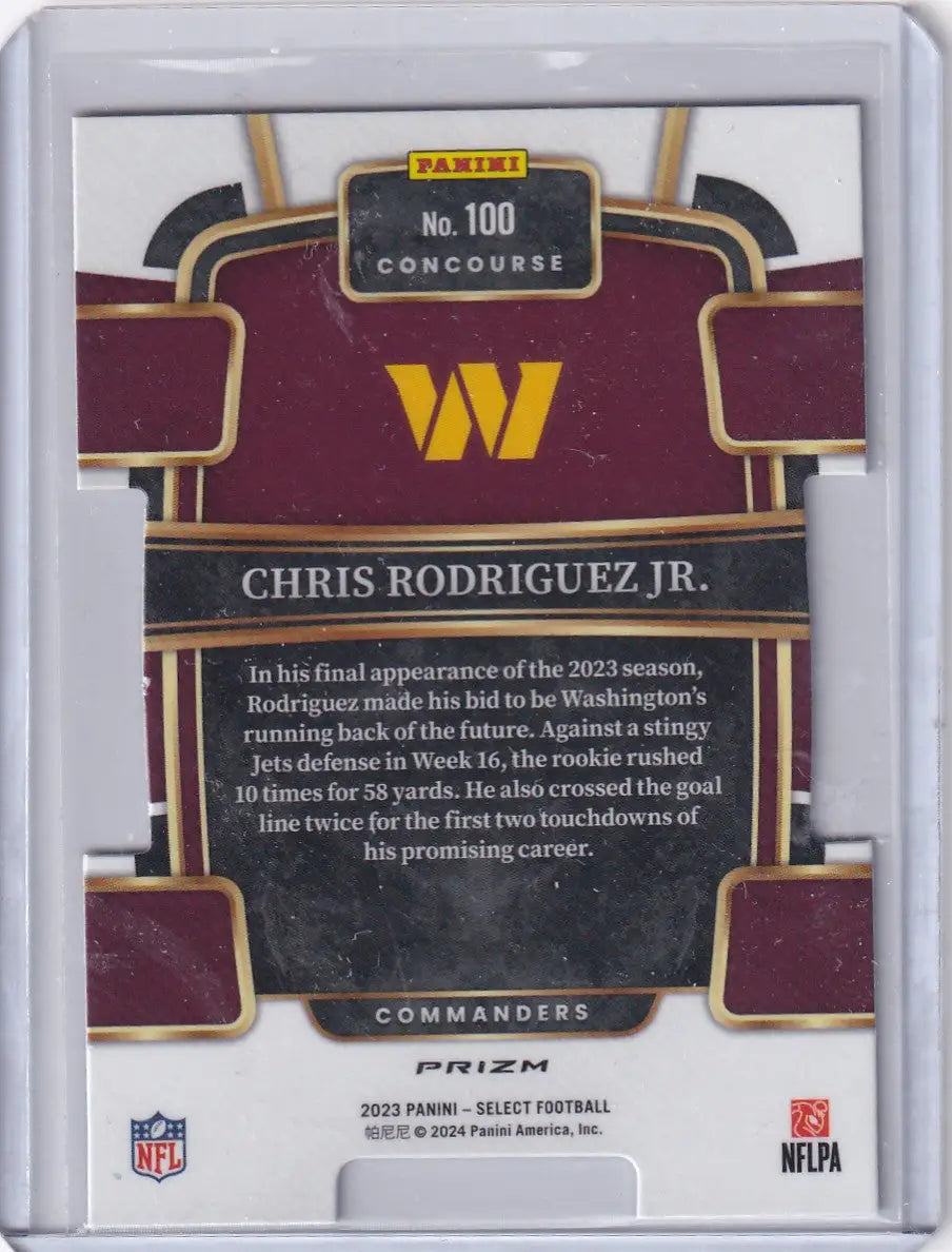 2023 Panini Select Concourse Red White Blue #100 Chris Rodriguez - Commanders - Football Card Single