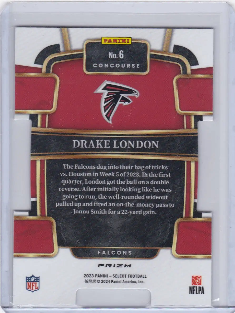 2023 Panini Select Concourse Silver Die-Cut #6 Drake London - Falcons