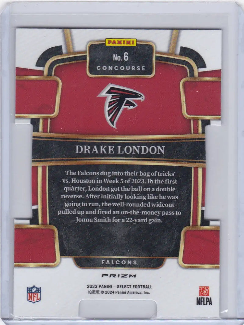 2023 Panini Select Concourse Silver Die-Cut #6 Drake London - Falcons