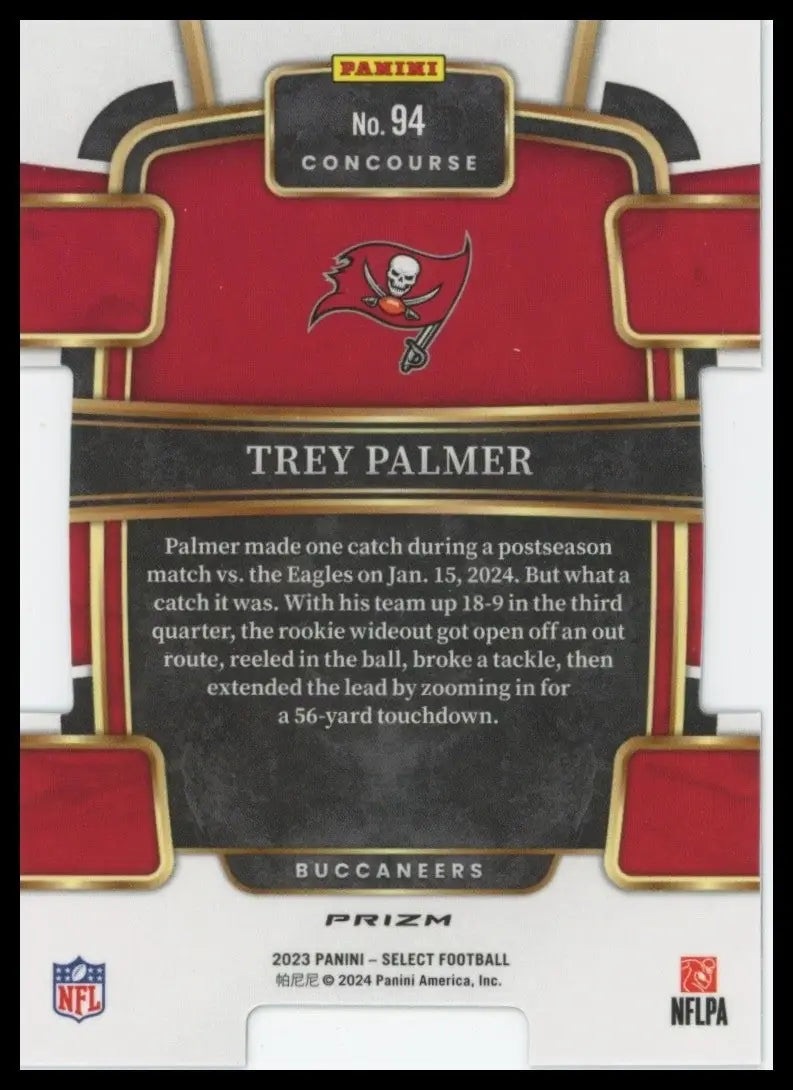 2023 Panini Select - Concourse Trey Palmer #94 Silver Prizm Die-Cut (RC) - Football Card Single