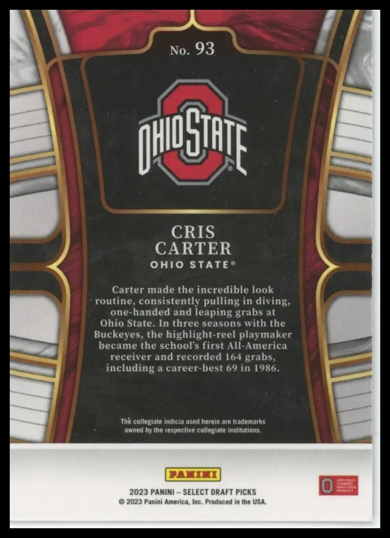 2023 Panini Select Draft Picks - Concourse Cris Carter #93 Blue - Football Card Single