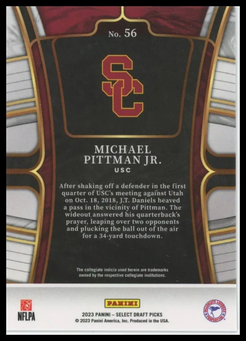 2023 Panini Select Draft Picks Concourse Michael Pittman Jr #56 USC Trojans Card - Football Card Single