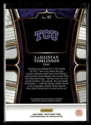 2023 Panini Select Draft Picks LaDainian Tomlinson #87 TCU Horned Frogs - Football Card Single