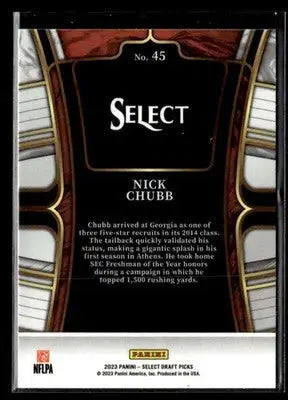 2023 Panini Select Draft Picks Nick Chubb #45 Blue Retail Georgia Bulldogs - Football Card Single