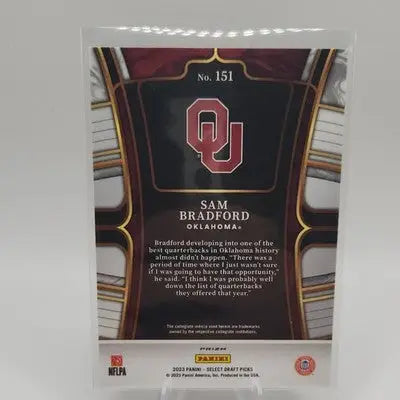 2023 Panini Select Draft Picks Sam Bradford Red Lazer Prizm #151 Sooners - Football Card Single