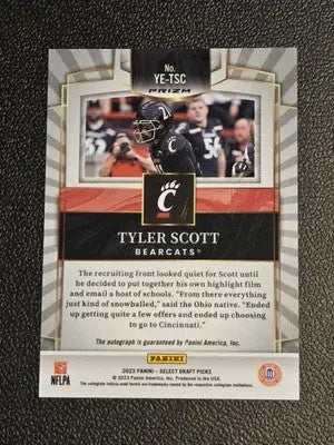 2023 Panini Select Draft Picks Tyler Scott Youth Explosion Signatures Red Prizm - Football Card Single