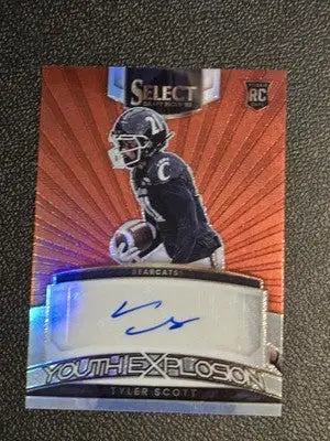 2023 Panini Select Draft Picks Tyler Scott Youth Explosion Signatures Red Prizm - Football Card Single