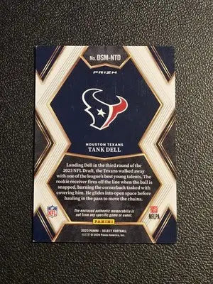 2023 Panini Select #DSM-NTD Tank Dell Draft Selections Memorabilia Red Prizm - Football Card Single