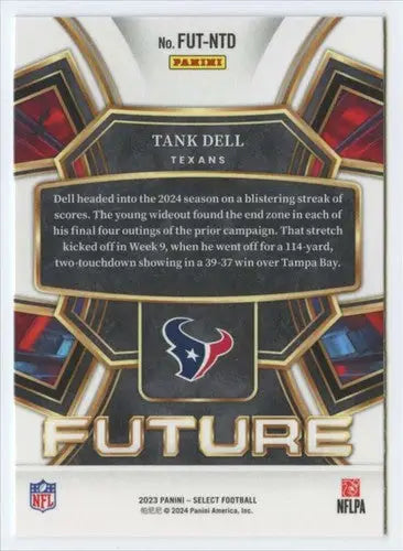 Original gloss Panini Select Select Future collectible football trading card featuring Tank Dell