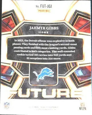 2023 Panini Select Future #FUT-JGI Jahmyr Gibbs - Football Card Single