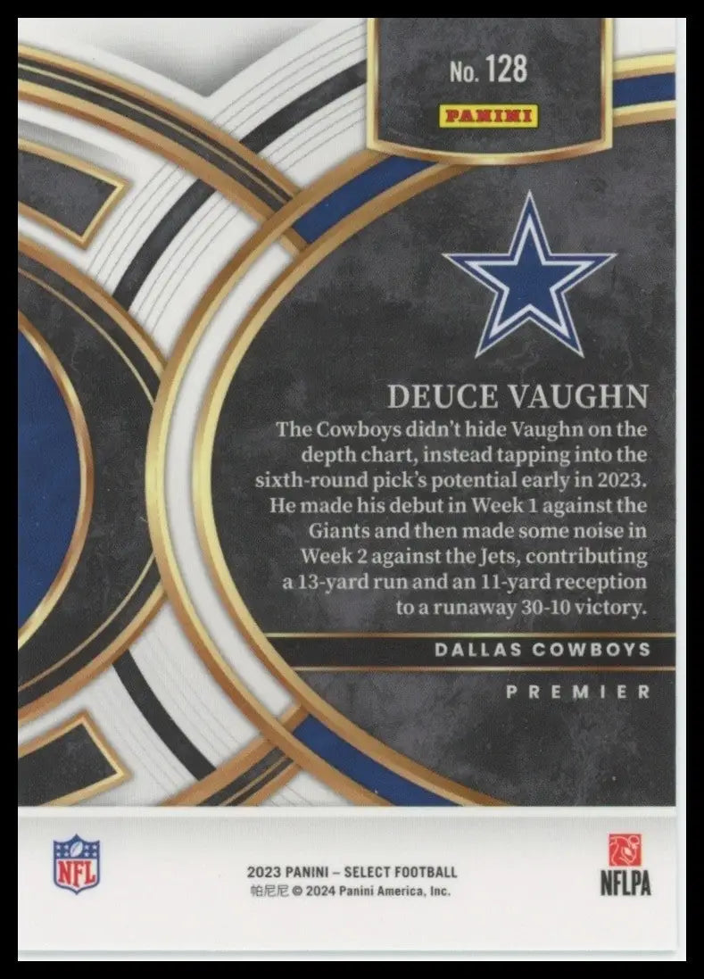 2023 Panini Select Premier Level Deuce Vaughn #128 Rookie Dallas Cowboys Card - Football Card Single