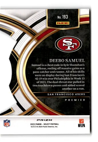 2023 Panini Select Red and Yellow Prizm Die-Cut #193 Deebo Samuel NM-MT ID:75422 - Football Card Single